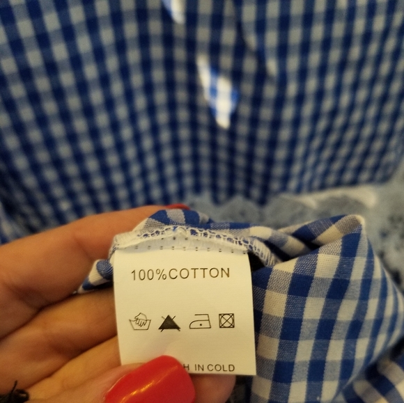 Velzera Blue Gingham Swing Dress Sz S - Picture 6 of 6